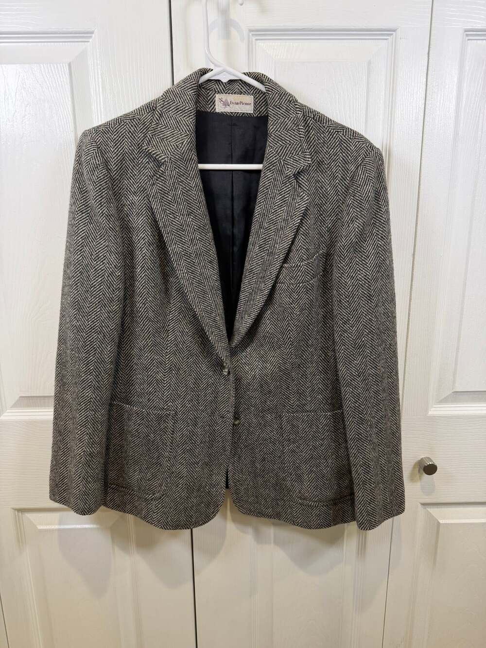 Vintage Evan Picone 100% Wool Herringbone Blazer